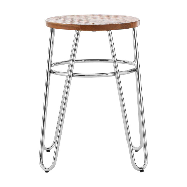 Premier Housewares District Hairpin Legs Stool With Wood Top