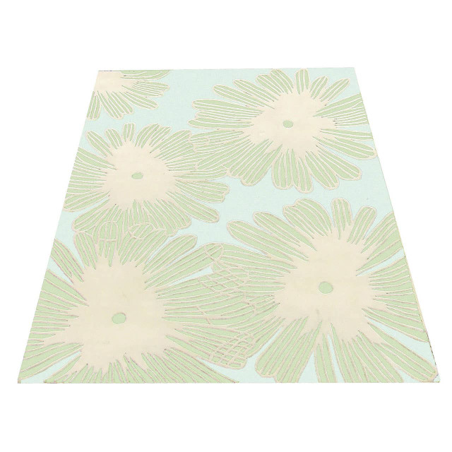 premier housewares Ditsy Daisy Cream And Green Kids Rug