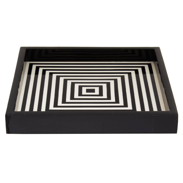 Premier Housewares Donato Black And White Finish Square Tray