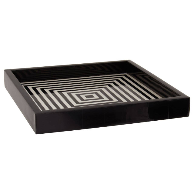 Premier Housewares Donato Black And White Finish Square Tray