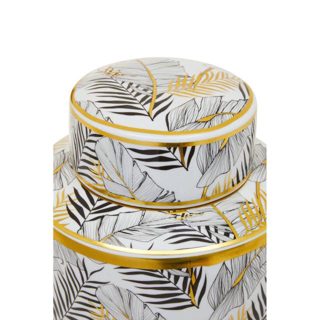 Premier Housewares Doria Large Leaf Design Ceramic Jar