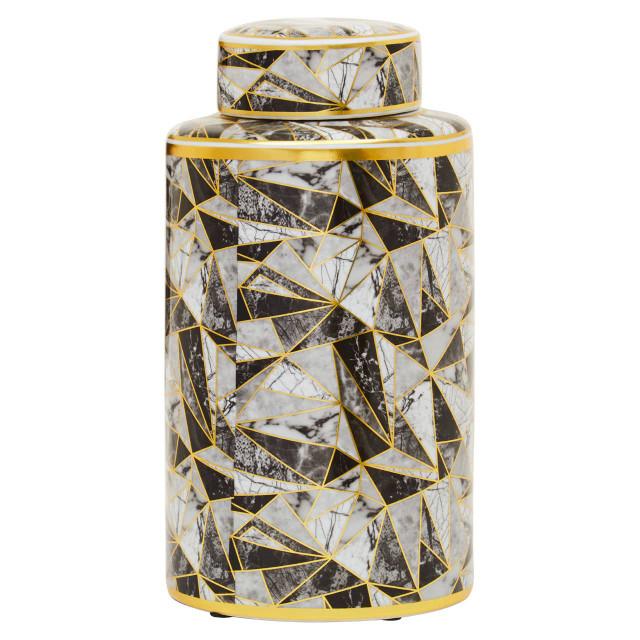 Premier Housewares Doria Large Marble Effect Pattern Ceramic Jar