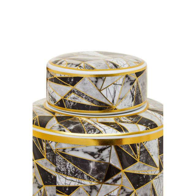 Premier Housewares Doria Large Marble Effect Pattern Ceramic Jar