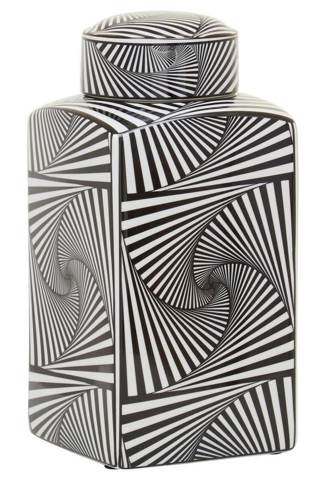 Premier Housewares Doria Small Black And White Ceramic Jar