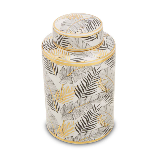 Premier Housewares Doria Small Leaf Design Ceramic Jar