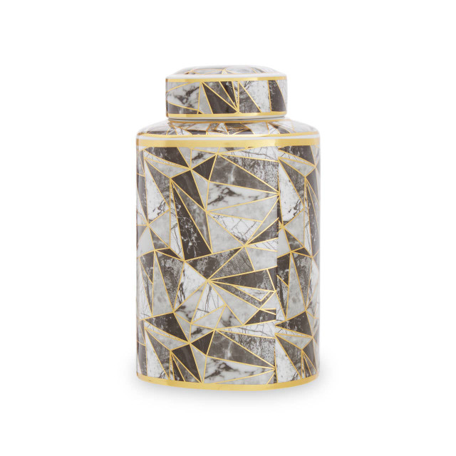 Premier Housewares Doria Small Marble Effect Pattern Ceramic Jar