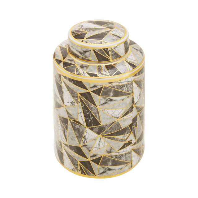 Premier Housewares Doria Small Marble Effect Pattern Ceramic Jar