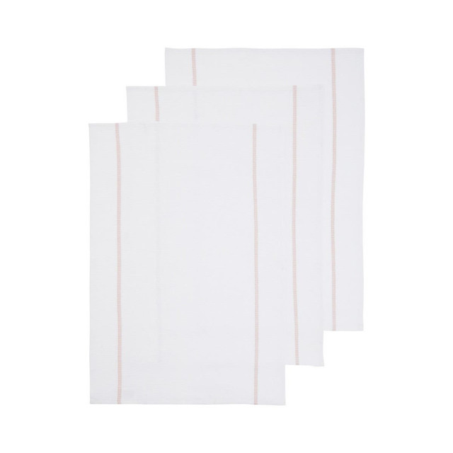 premier housewares Doro Set Of 3 White And Almond Waffle Tea Towels