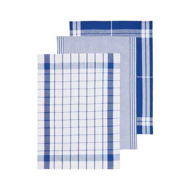 Premier Housewares Doro Set Of Three Blue And White Tea Towels