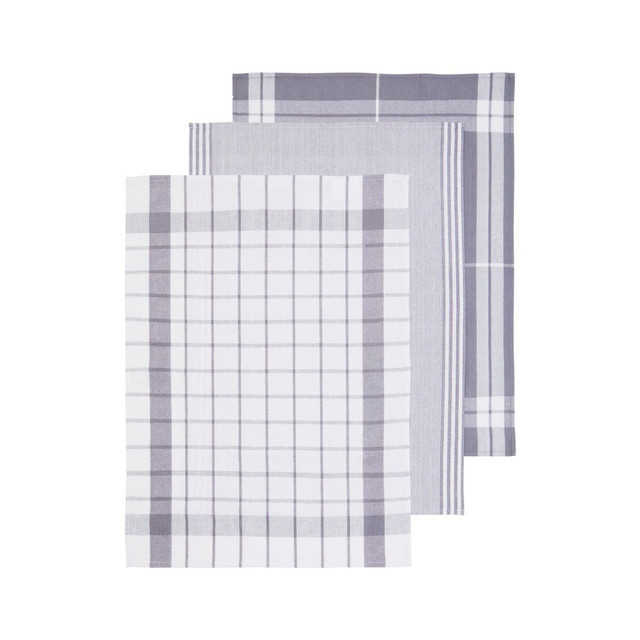 premier housewares Doro Set Of Three Grey And White Tea Towels