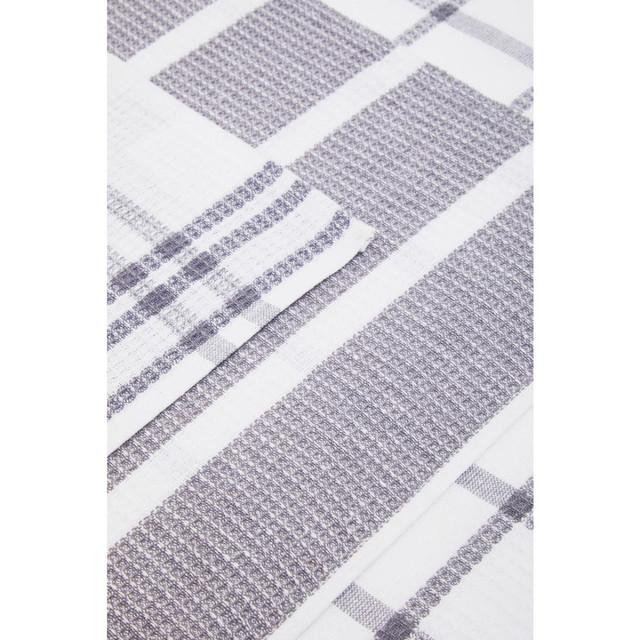 Premier Housewares Doro Set Of Three Waffle Grey And White Tea Towels