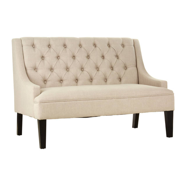 Premier Housewares Doucet High Back Natural Linen Bench