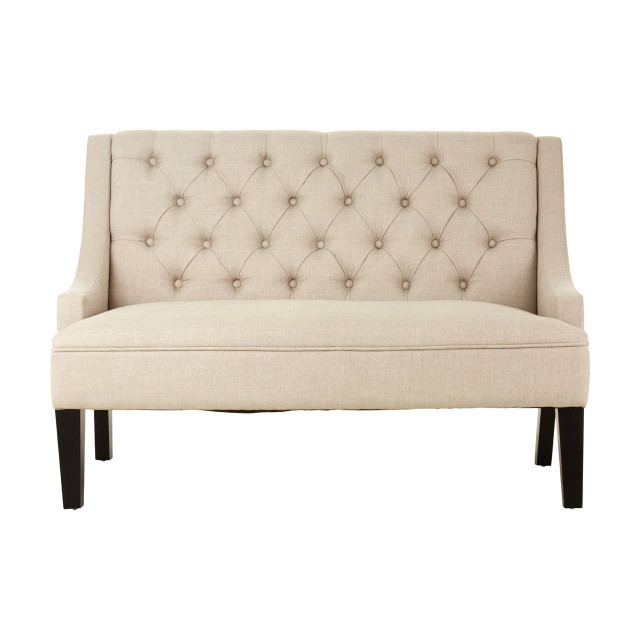 premier housewares Doucet High Back Natural Linen Bench