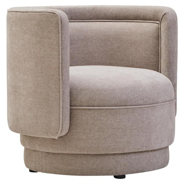 premier housewares Drake Taupe Chenille Curved Chair