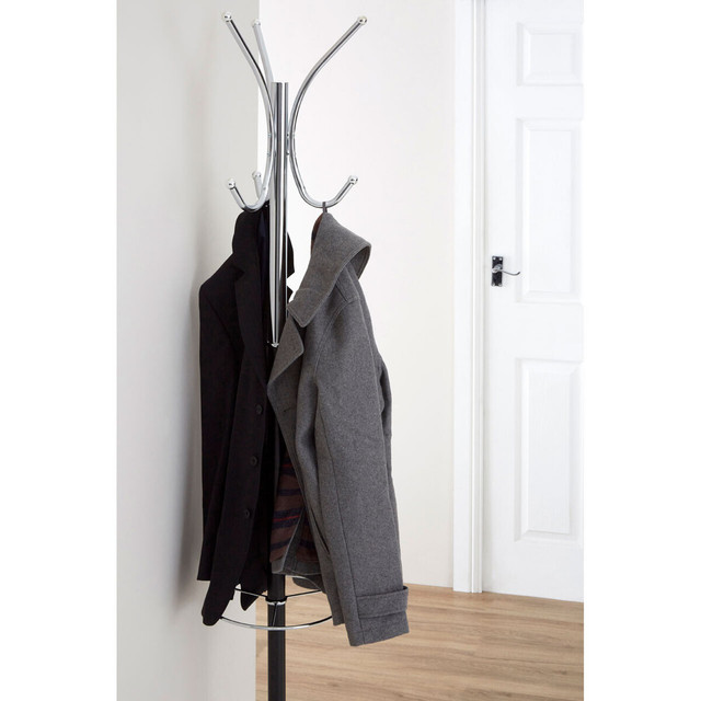 Premier Housewares Drew Black And Chrome Floor Standing Coat Stand