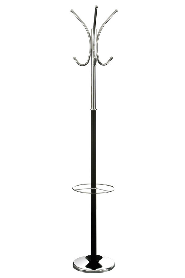 premier housewares Drew Black and Chrome Floor Standing Coat Stand
