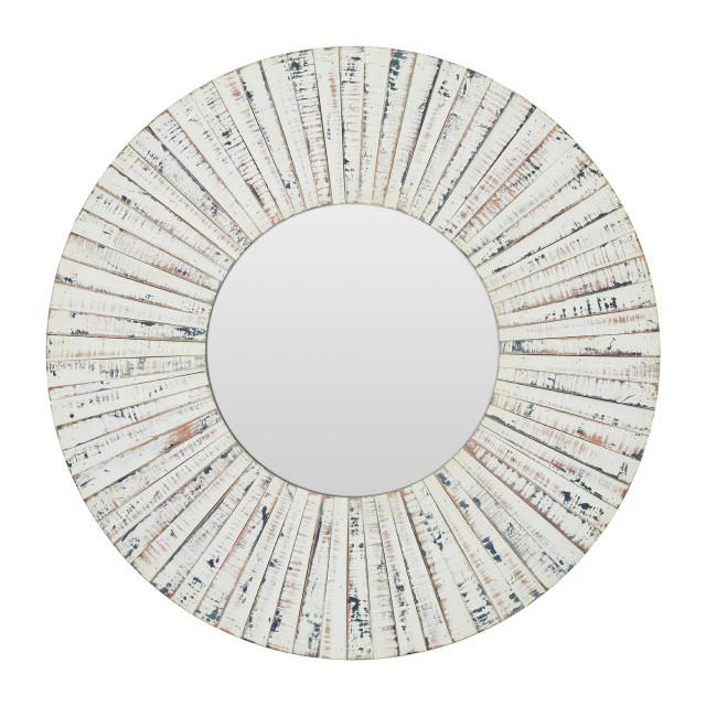 premier housewares Driftwood White Wash Round Wall Mirror