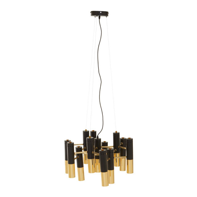 premier housewares Drone Gold Finish And Black Pendant Light