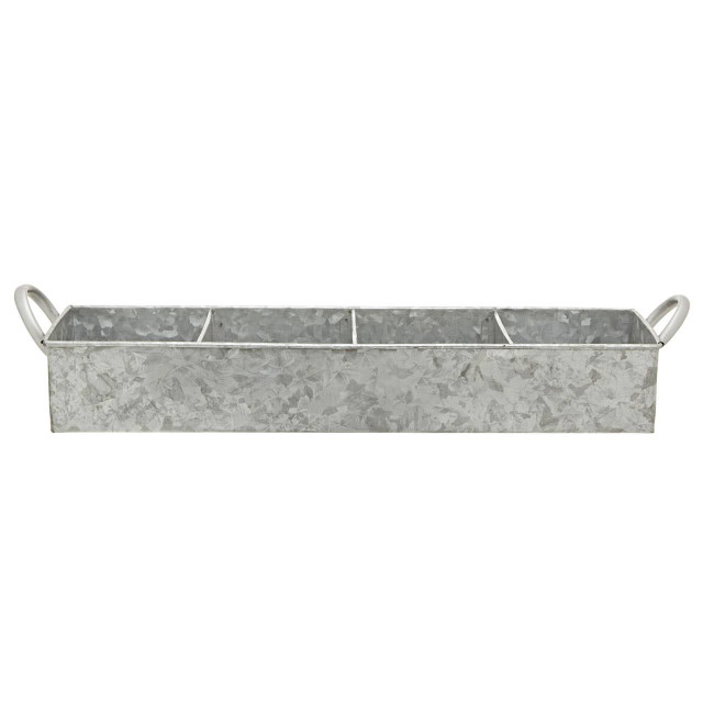 premier housewares Drummond 4 Compartment Galvanised Steel Rectangular Tray