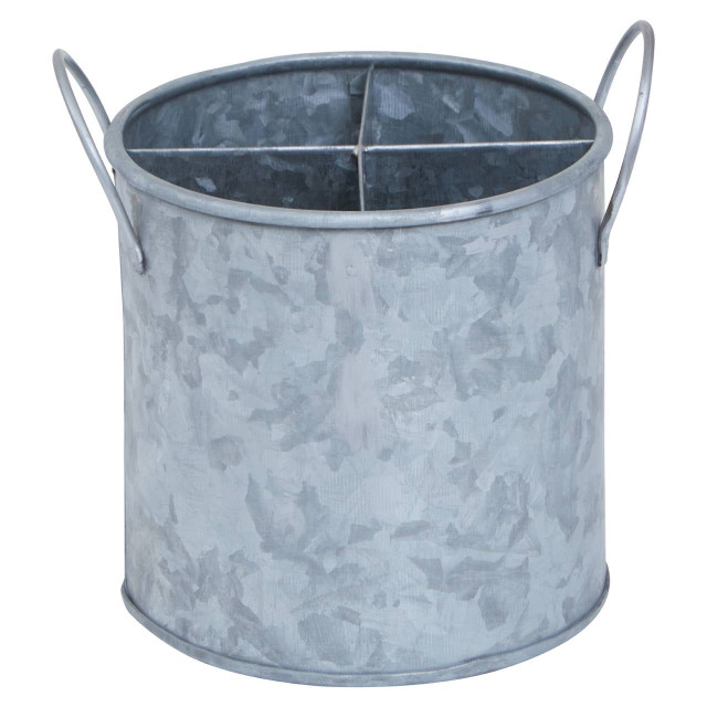premier housewares Drummond Four Section Galvanised Steel Cutlery Holder