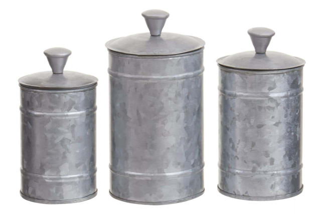 premier housewares Drummond Set Of Three Galvanised Steel Canisters