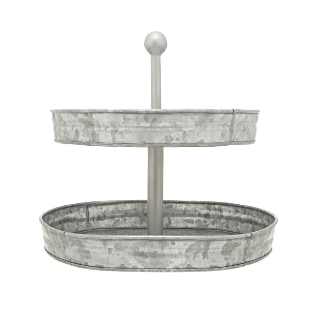 premier housewares Drummond Two Tier Galvanised Steel Cake Stand