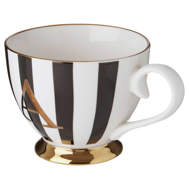 Premier Housewares Duchess Black And White Monogram Mug A
