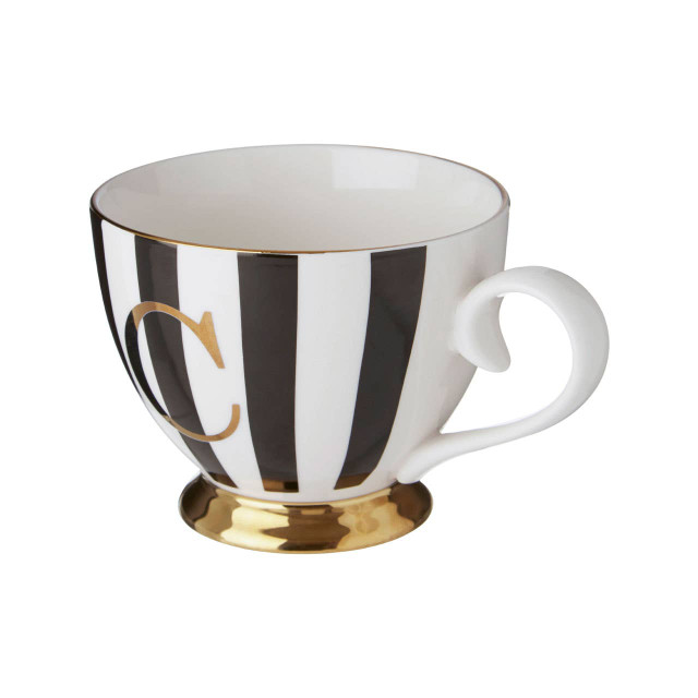 Premier Housewares Duchess Black And White Monogram Mug C