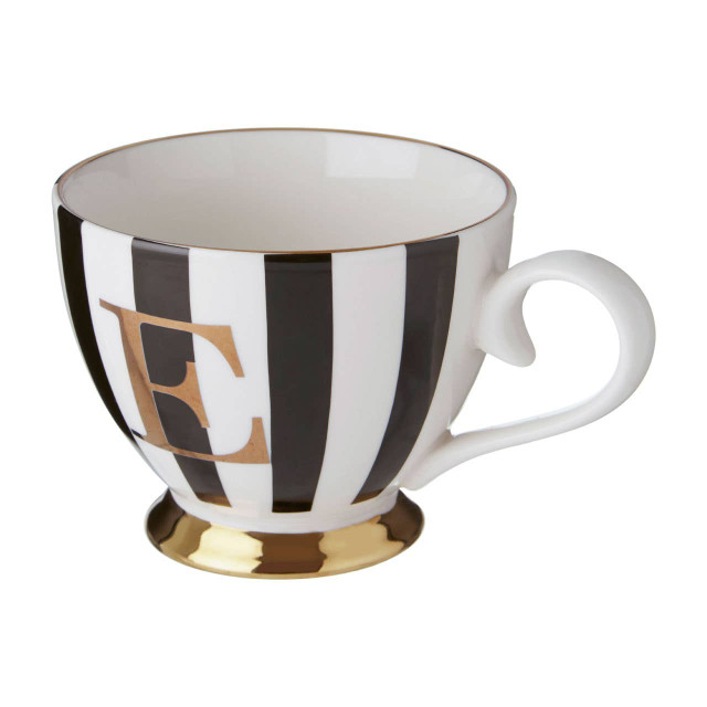 Premier Housewares Duchess Black And White Monogram Mug E