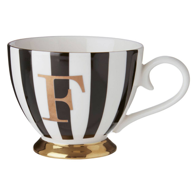 Premier Housewares Duchess Black And White Monogram Mug F