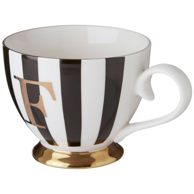 Premier Housewares Duchess Black And White Monogram Mug F