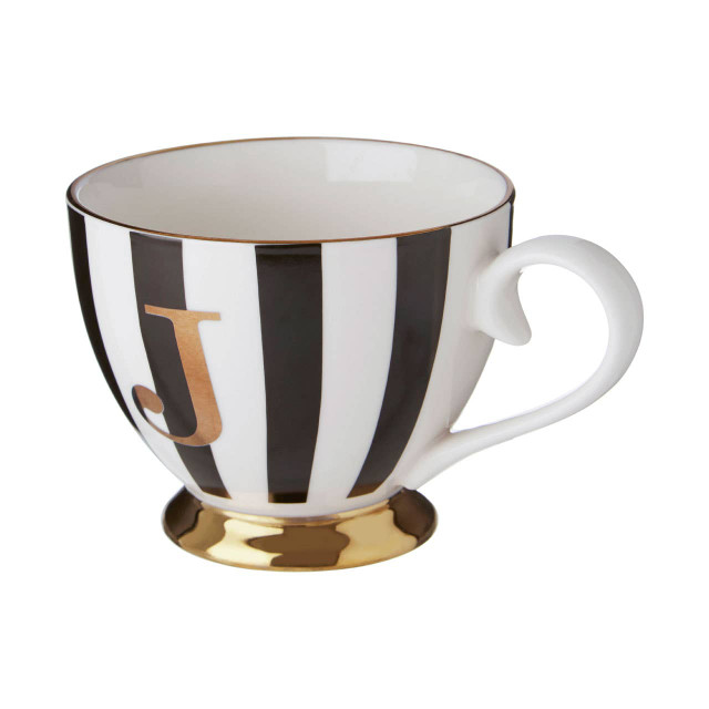 Premier Housewares Duchess Black And White Monogram Mug J