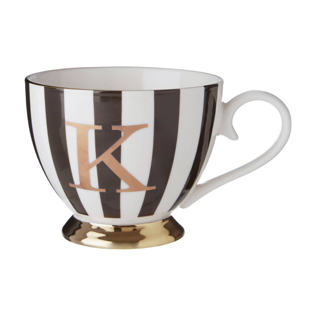 Premier Housewares Duchess Black And White Monogram Mug K