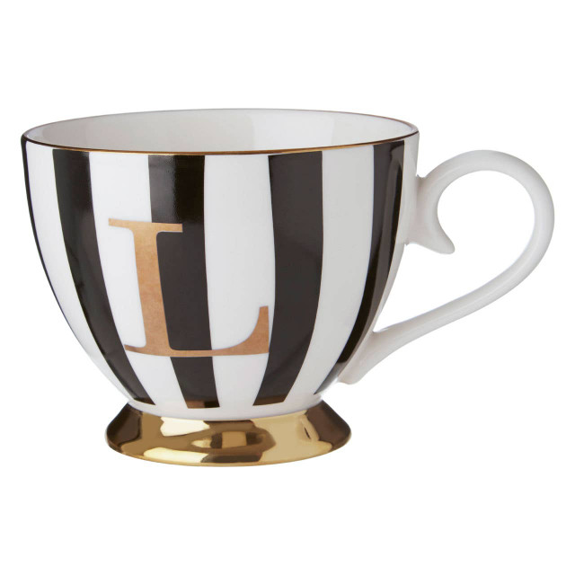 Premier Housewares Duchess Black And White Monogram Mug L