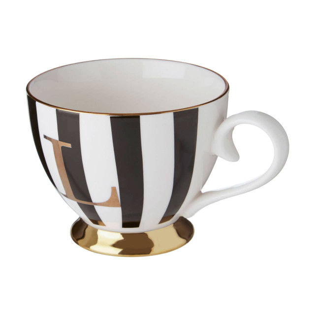 Premier Housewares Duchess Black And White Monogram Mug L