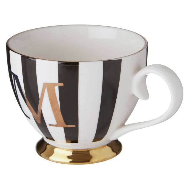 Premier Housewares Duchess Black And White Monogram Mug M