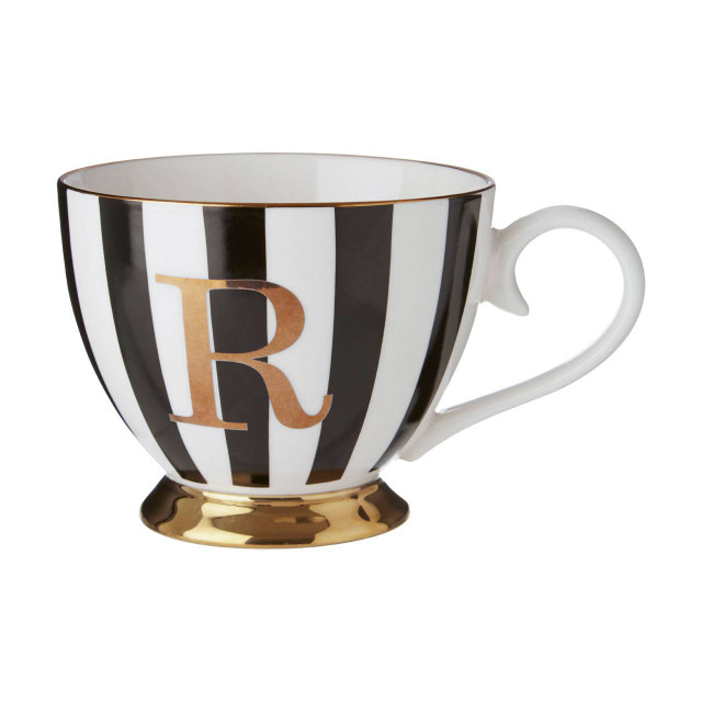 Premier Housewares Duchess Black And White Monogram Mug R