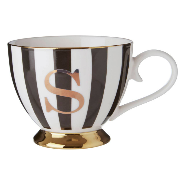 Premier Housewares Duchess Black And White Monogram Mug S