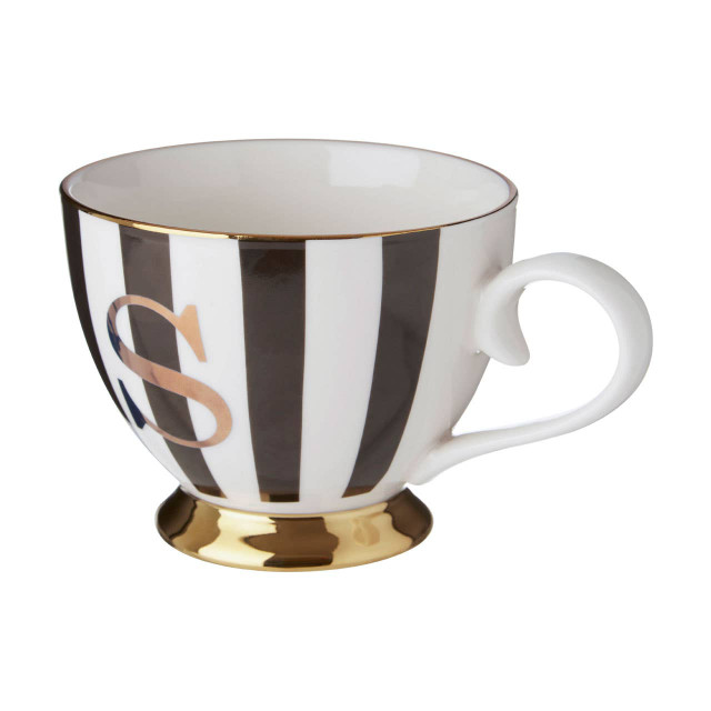 Premier Housewares Duchess Black And White Monogram Mug S