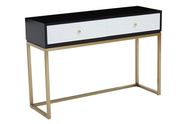 Premier Housewares Dumas Black And White Console Table With Drawers