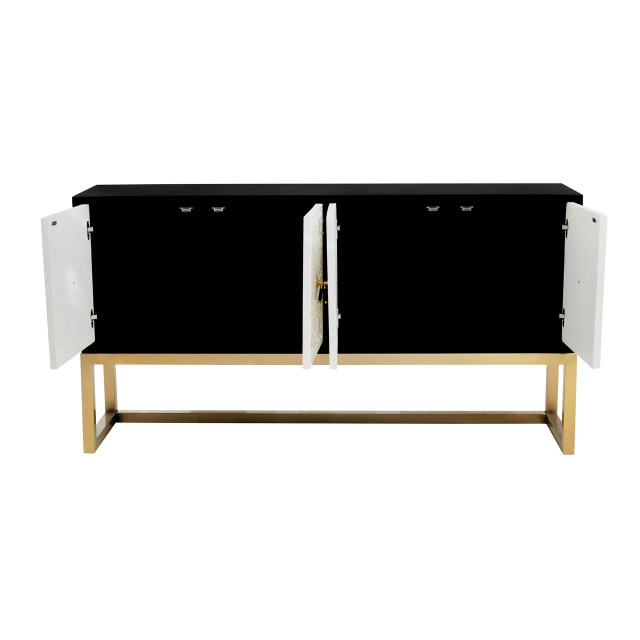 Premier Housewares Dumas Black And White Four Door Sideboard