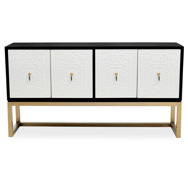 premier housewares Dumas Black and White Four Door Sideboard