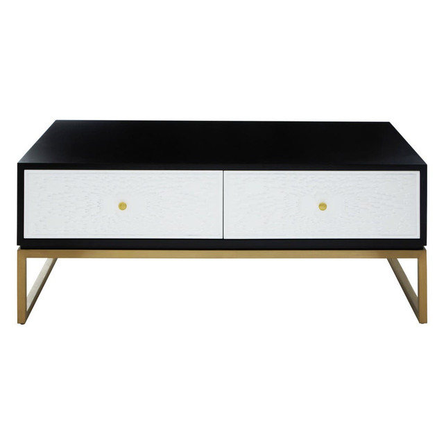 premier housewares Dumas Black and White Four Drawer Coffee Table