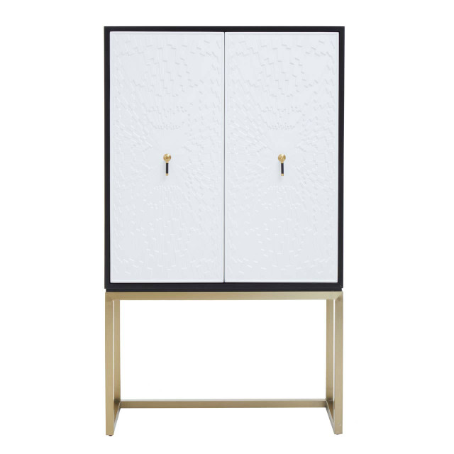 Premier Housewares Dumas Black And White Two Door Cabinet
