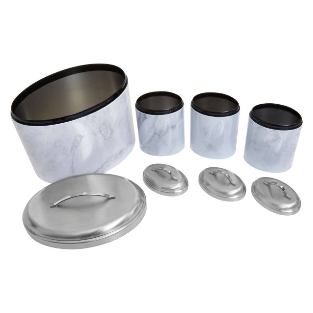 Premier Housewares Easton 4 Piece Marble Effect Kitchen Storage Set
