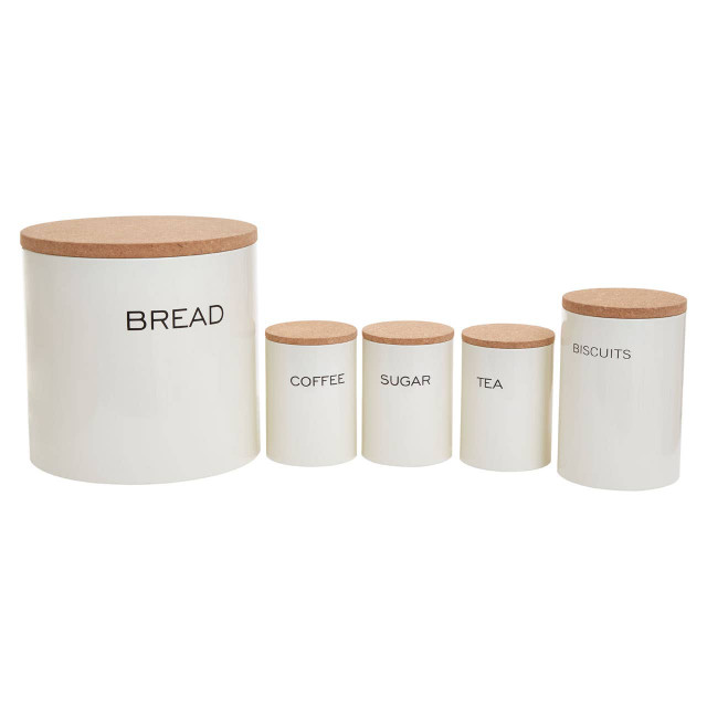 Premier Housewares Easton 5 Piece Kitchen Storage Set In Cream