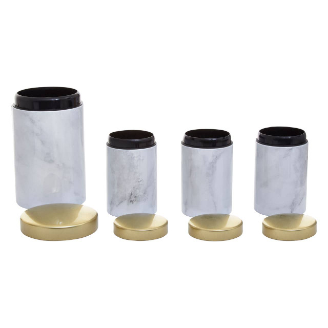 Premier Housewares Easton 5 Piece Kitchen Storage Set In Marble Effect