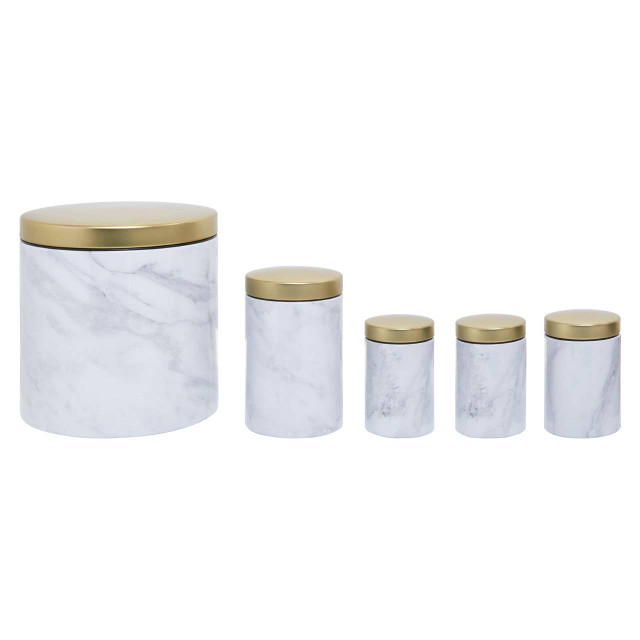 premier housewares Easton 5 Piece Kitchen Storage Set in Marble Effect