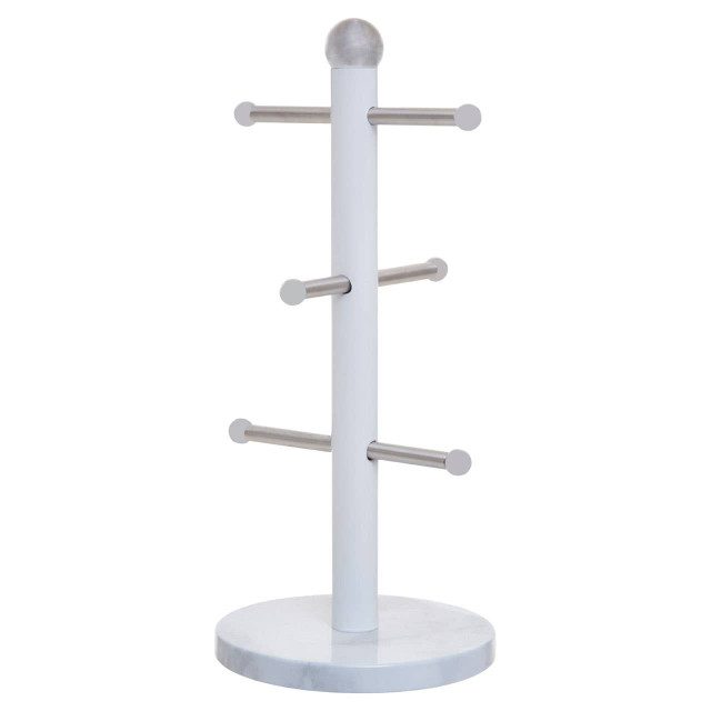 Premier Housewares Easton Marble Effet And Silver Mug Tree