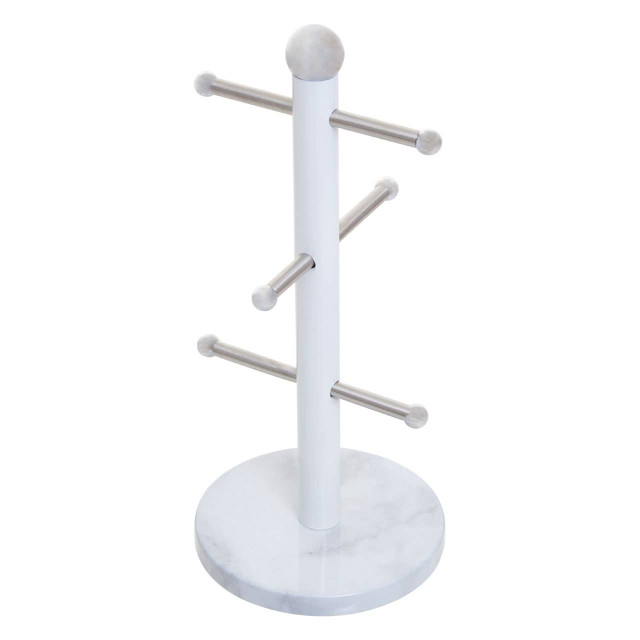 Premier Housewares Easton Marble Effet And Silver Mug Tree